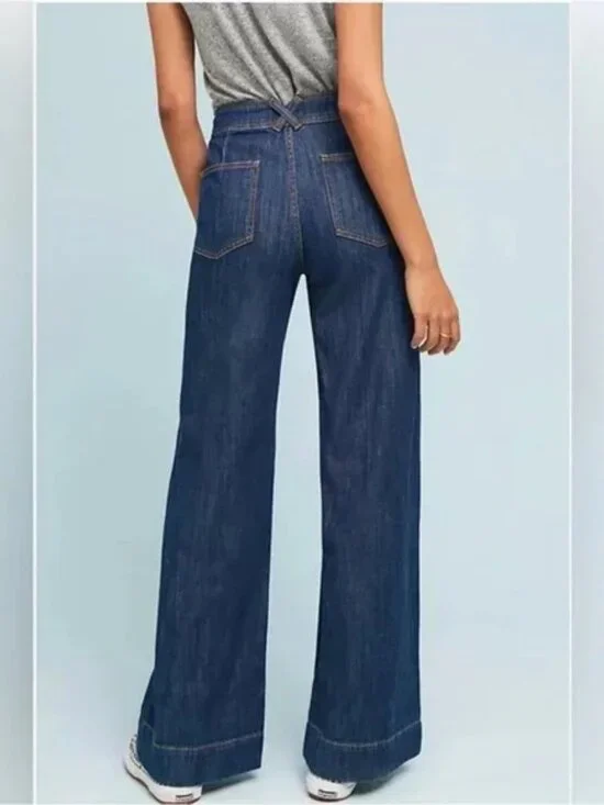 Anthro Pilcro & the Letterpress Starboard Wide Leg Sailor Jeans - Picture 3 of 10